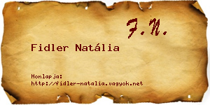 Fidler Natália névjegykártya